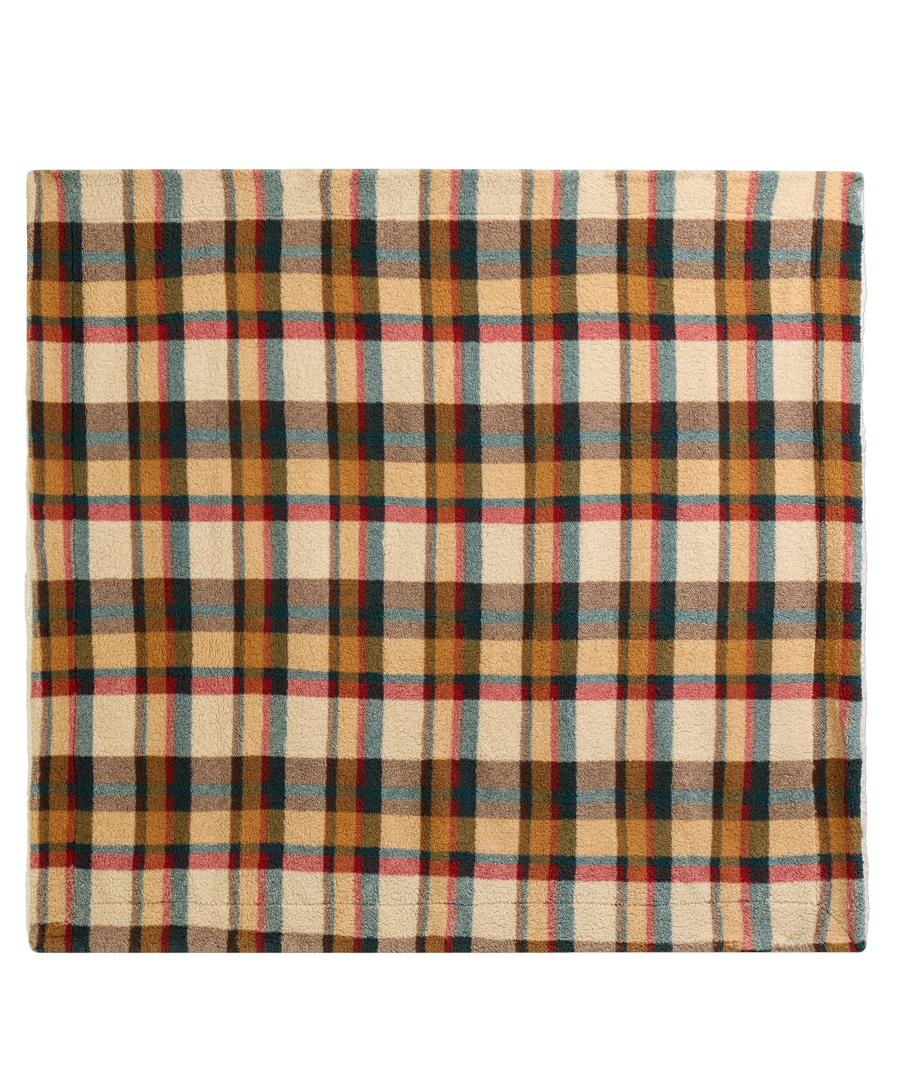 WindRiver Heritage Multi-Plaid Sherpa Blanket Front_Flat
