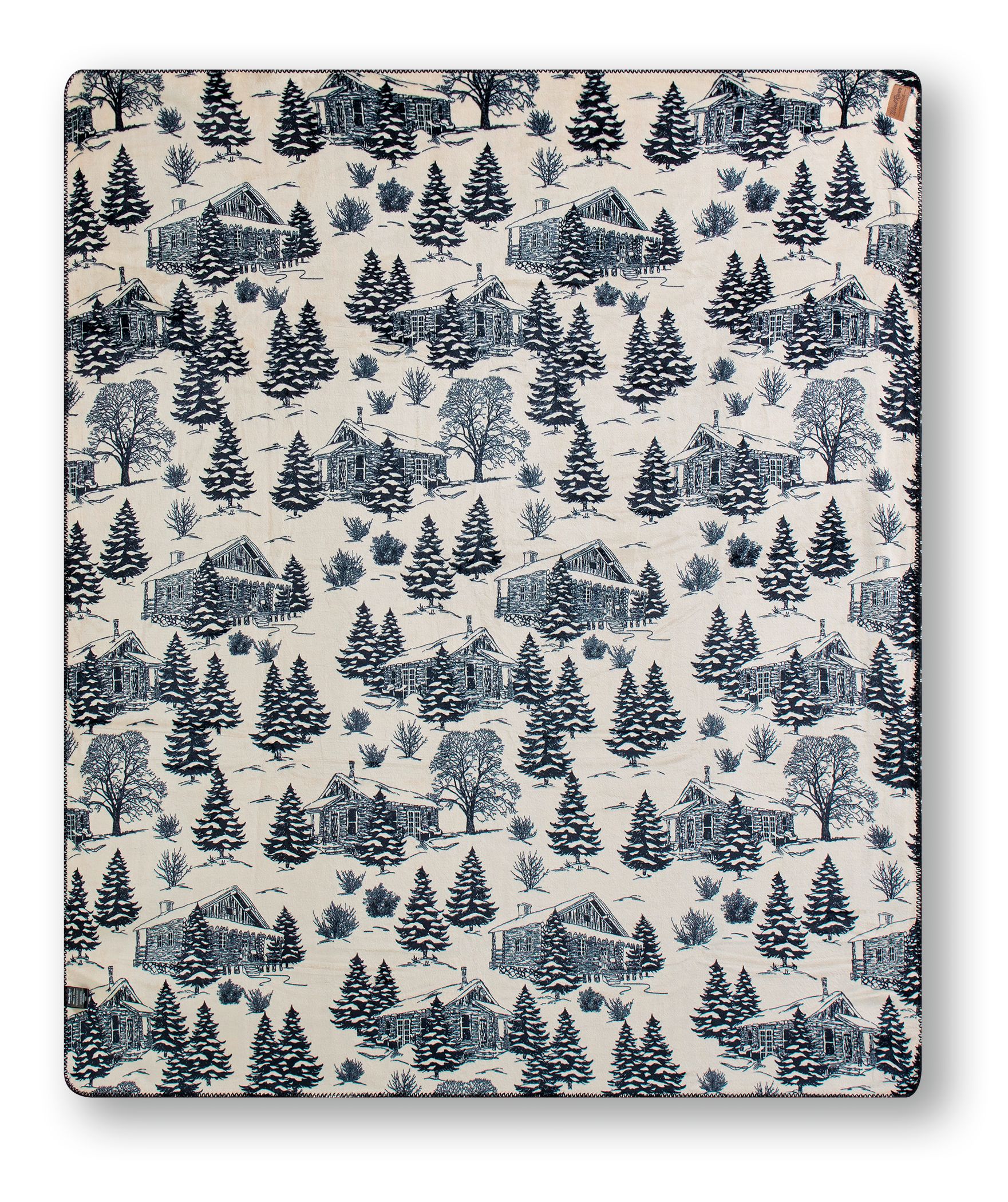 WindRiver Heritage Scene Double-Sided Flannel Blanket Front_Flat