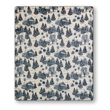 WindRiver Heritage Scene Double-Sided Flannel Blanket Front_Flat