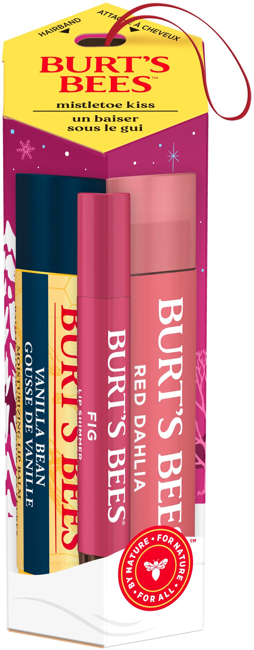 Ensemble cadeau baume à lèvres et brillant à lèvres, Burt’s Bees, paquet de 3 Front_Angled_Right