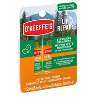Soin réparateur pour les lèvres Sapin et menthe verte, O’Keeffe’s, paquet de 2