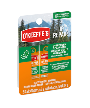 Soin réparateur pour les lèvres Sapin et menthe verte, O’Keeffe’s, paquet de 2