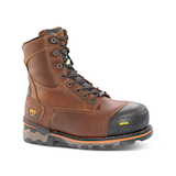 Timberland PRO Men's 8 inch Composite Toe Composite Plate Boondock Waterproof Work Boots - Brown Front_Three_Fourths_Angled_Right