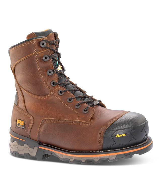 Timberland PRO Men's 8 inch Composite Toe Composite Plate Boondock Waterproof Work Boots - Brown