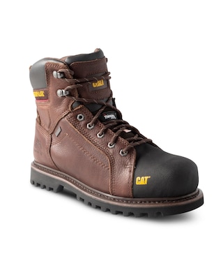 Caterpillar - CAT 6 Bottes de travail en cuir imperméables à la plaque composite d'orteil de pouce pour homme