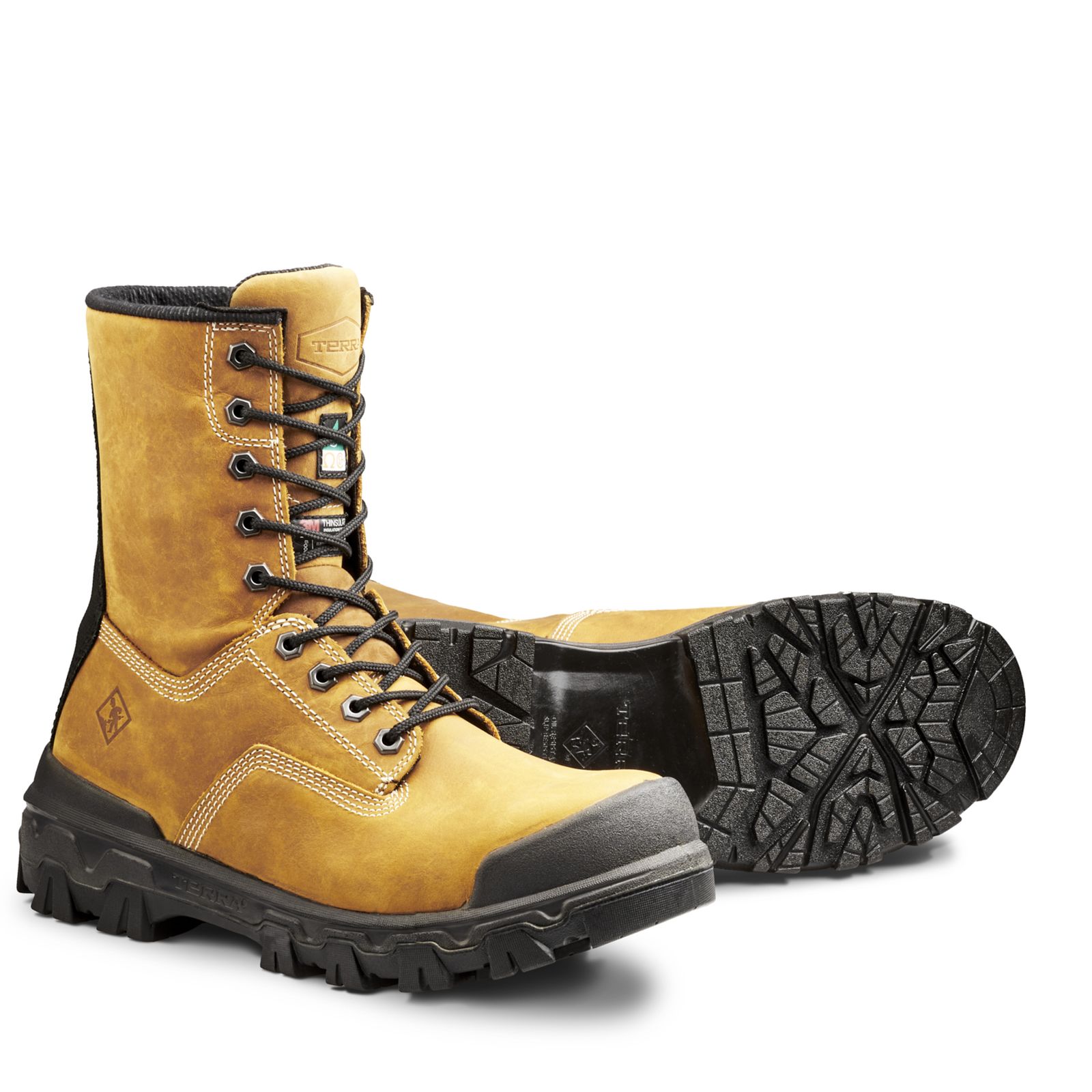 Terra Men's 8 Inch Composite Toe Composite Plate Sentry Waterproof Work Boots