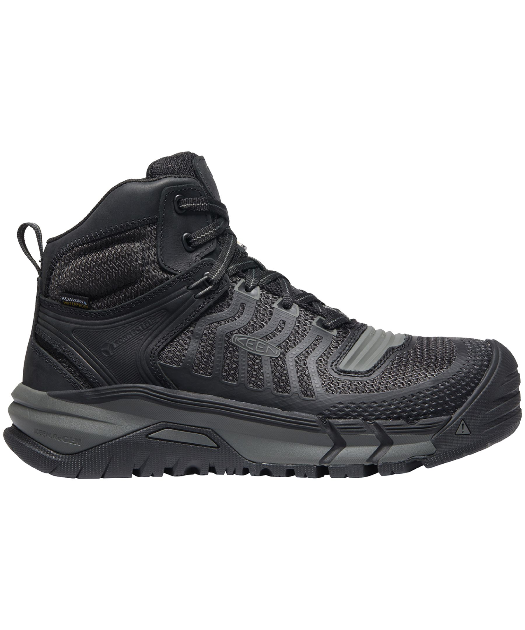 KEEN Utility Men's Composite Toe Composite Plate Kansas City Waterproof Mid Safety Hiker - Black