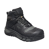 KEEN Utility Men's Composite Toe Composite Plate Kansas City Waterproof Mid Safety Hiker - Black Front_Three_Fourths_Angled_Right