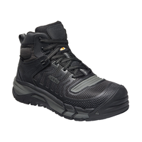 KEEN Utility Men's Composite Toe Composite Plate Kansas City Waterproof Mid Safety Hiker - Black Front_Three_Fourths_Angled_Right