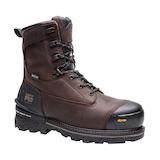 Timberland PRO Men's Composite Toe Composite Plate Boondock Waterproof 8 inch Work Boots - Brown Front_Three_Fourths_Angled_Right