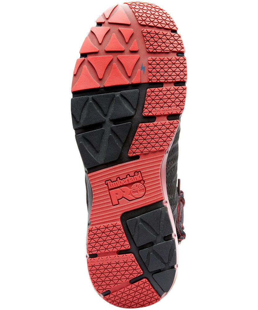 Timberland PRO Men's Radius Athletic Safety Shoes Black/Red Marks