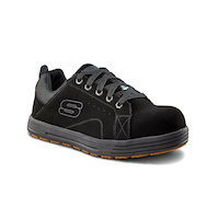 Chaussures de sécurité de style planche à roulettes à protection en acier pour hommes, Skechers Work Front_Three_Fourths_Angled_Right