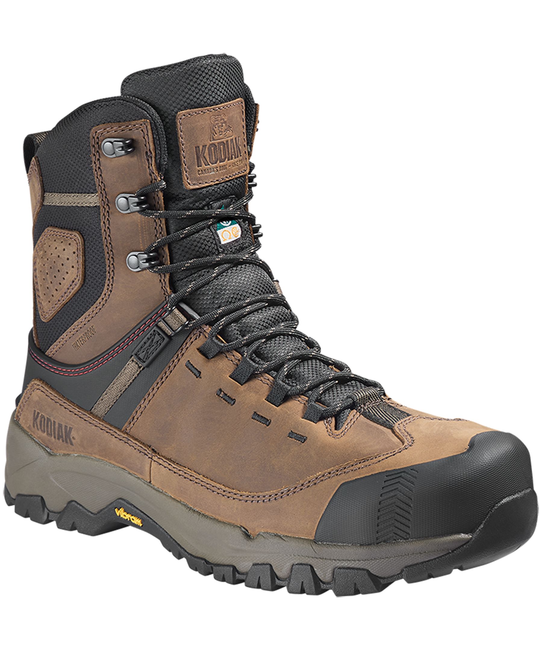 Kodiak Men's 8 Inch Quest Bound Composite Toe Composite Plate ComfortZone Waterproof Work Boots