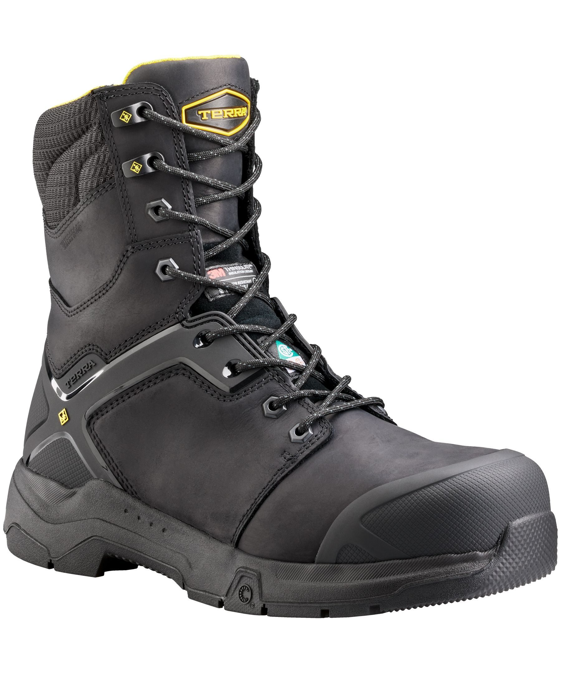 Bottes de travail imperméables de 8&nbsp;pouces à protection en composite pour hommes, Terra, Carbine