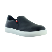 Mellow Walk Men's Owen Steel Toe Slip Resistent Leather Slip On Shoes Front_Three_Fourths_Angled_Right