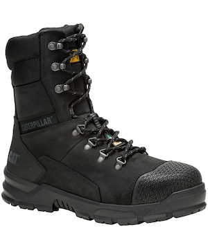 Bottes de travail de 8 pouces étanches à l'eau à protection en acier pour hommes, Accomplice, CAT