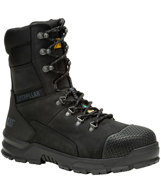 Bottes de travail de 8 pouces étanches à l'eau à protection en acier pour hommes, Accomplice, CAT