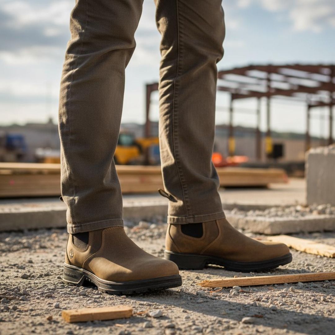 Timberland PRO Men's Nashoba 6 Inch Composite Toe Composite Plate Pull On Chelsea Work Boots