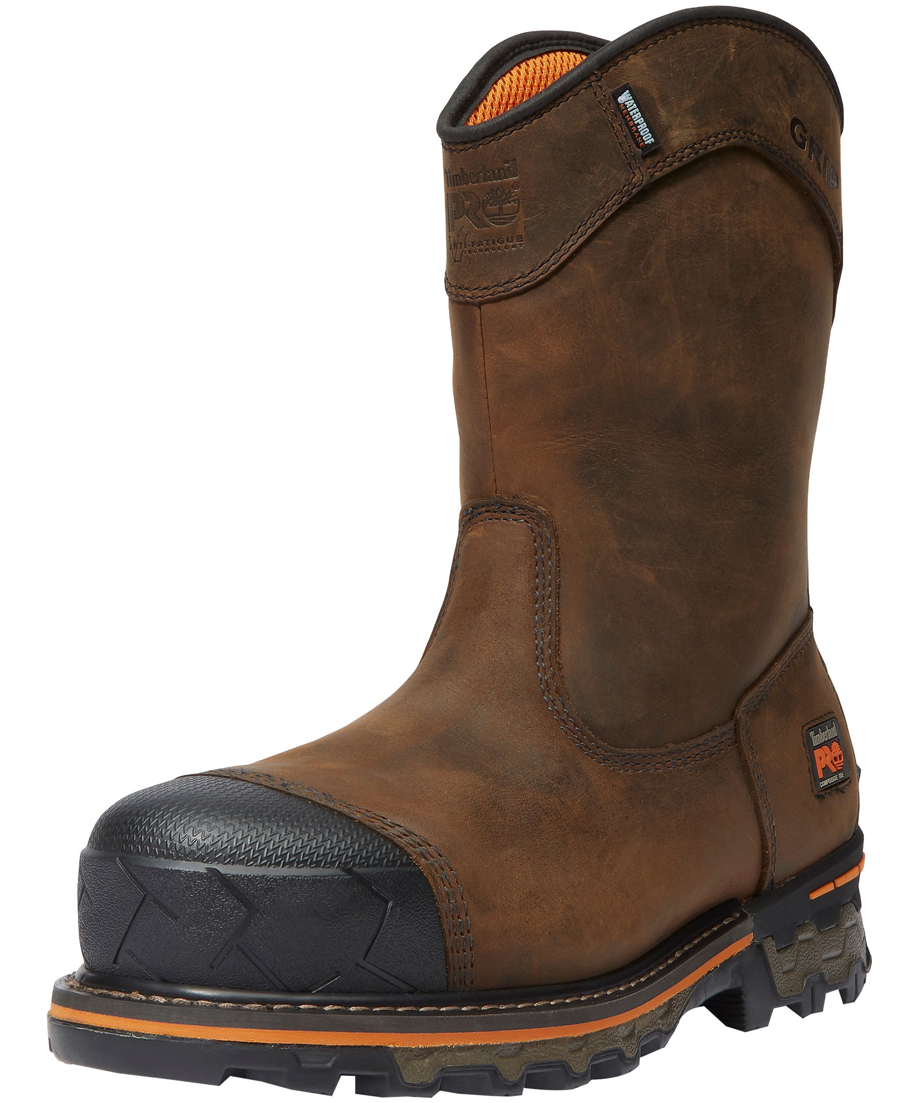 Timberland PRO Men's Boondock 8 Inch Composite Toe Composite Plate Industrial Grade Waterproof Pull On Work Boots
