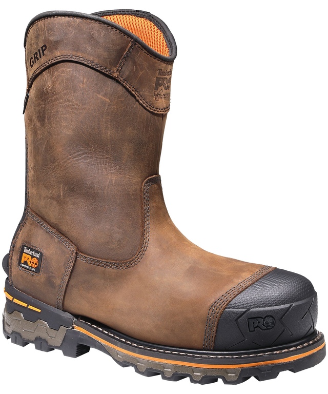 Timberland PRO Men's Boondock 8 Inch Composite Toe Composite Plate Industrial Grade Waterproof Pull On Work Boots
