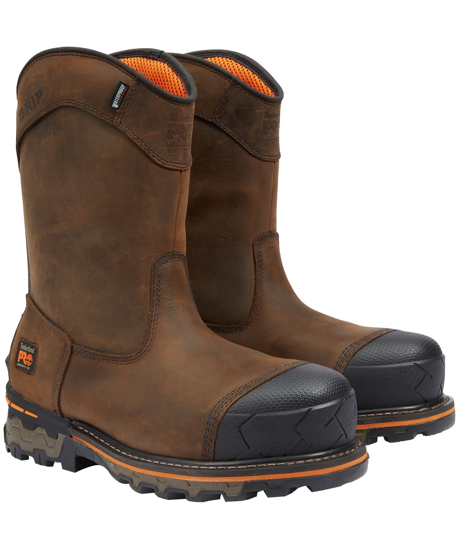 Timberland PRO Men's Boondock 8 Inch Composite Toe Composite Plate Industrial Grade Waterproof Pull On Work Boots
