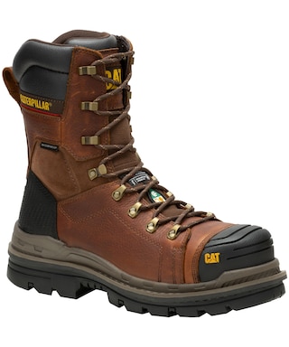 CAT Hauler XL 8 Bottes de travail imperméables à l'eau de plaque composite d'orteil d'inch pour homme