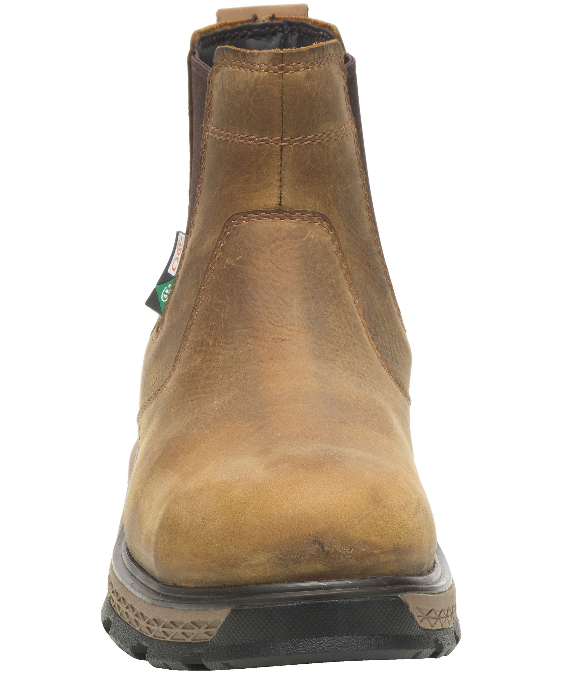 CAT Men's Exposition Chelsea Alloy Toe Construction Boot - Leather, Slip-Resistant SRX Outsole, Electrical Hazard Rated