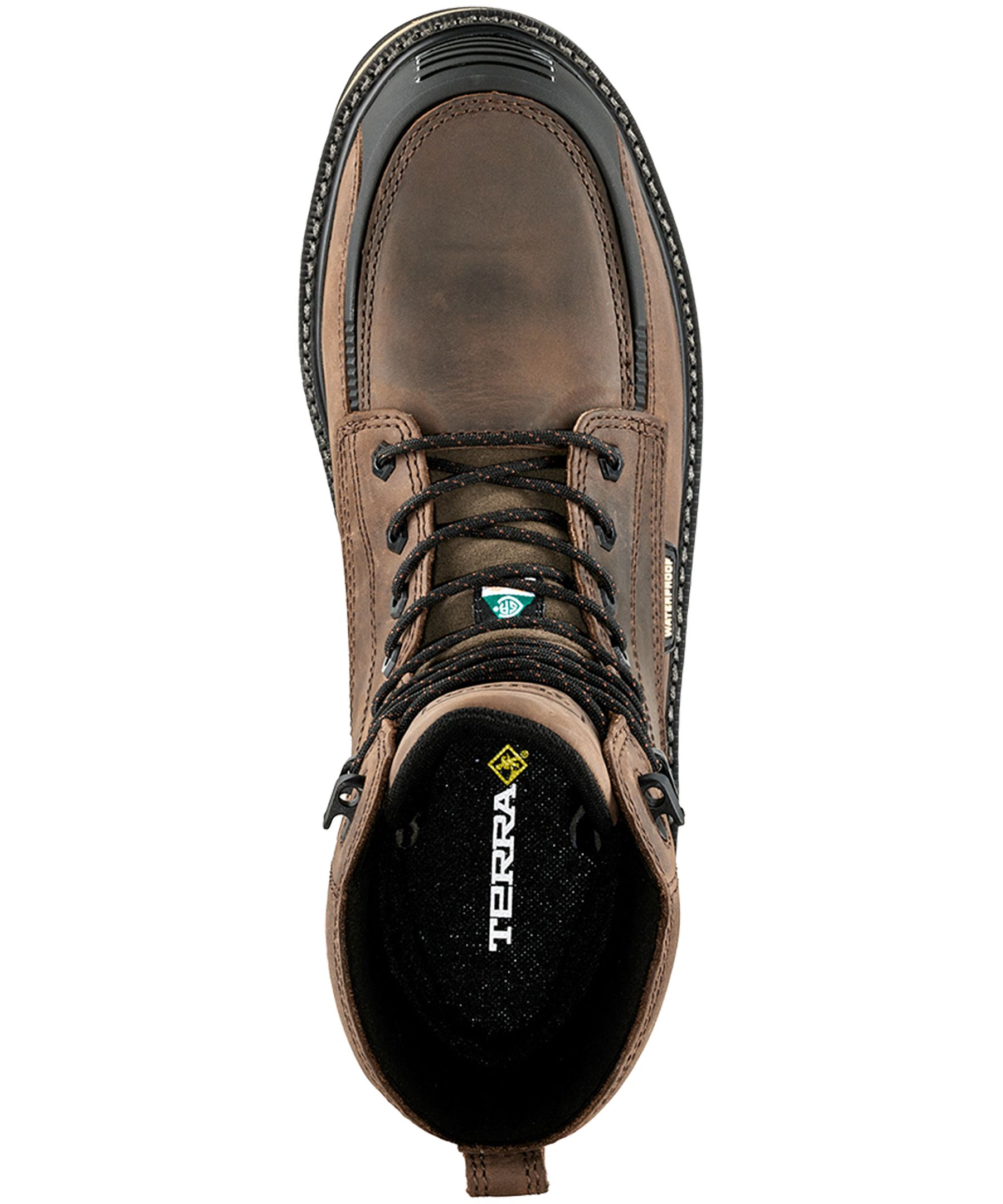 Terra Men's Ironstone 8 Inch Composite Toe Composite Plate Waterproof Moc Toe Wedge Boots