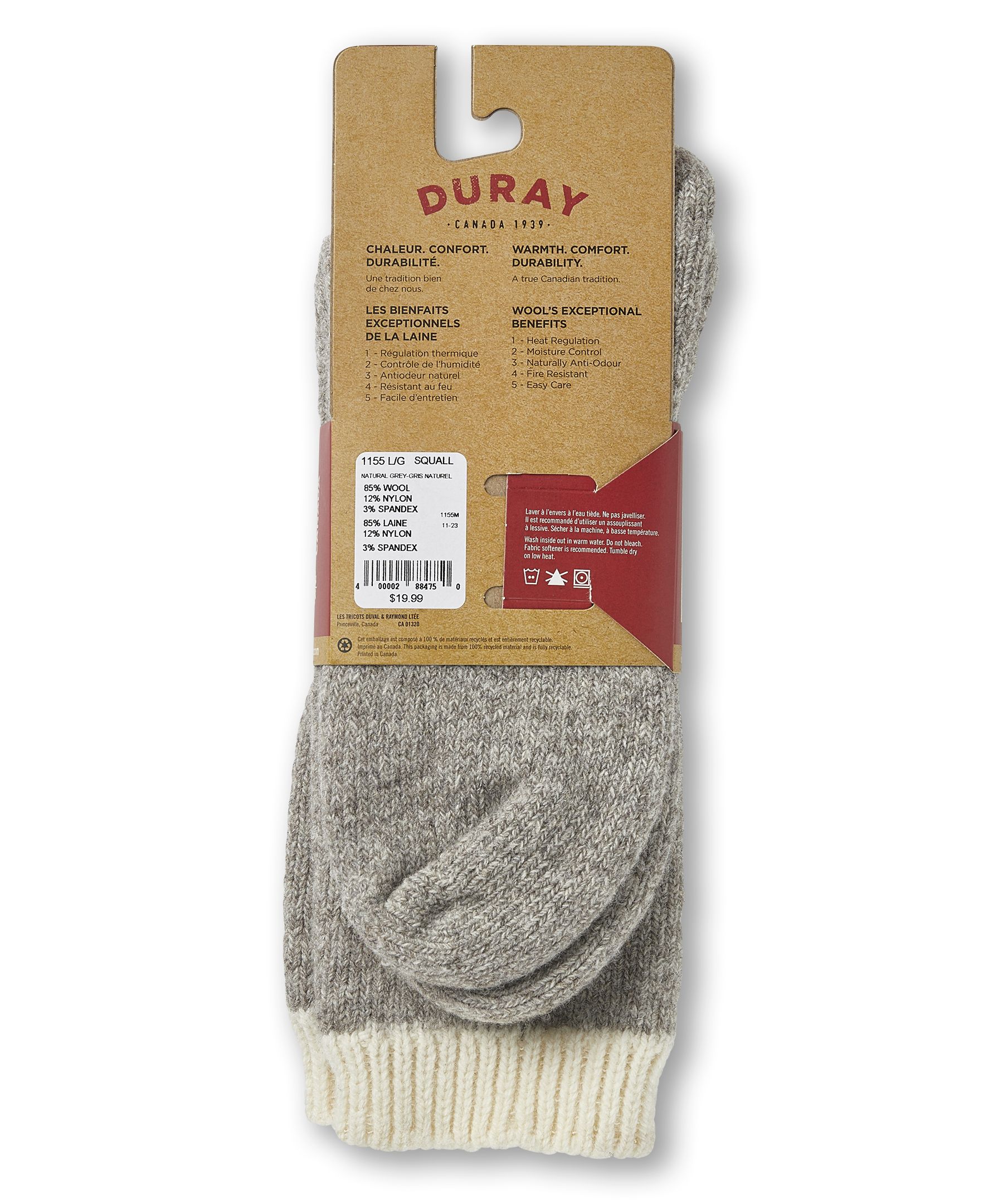 Duray Men's Thermal Wool Socks