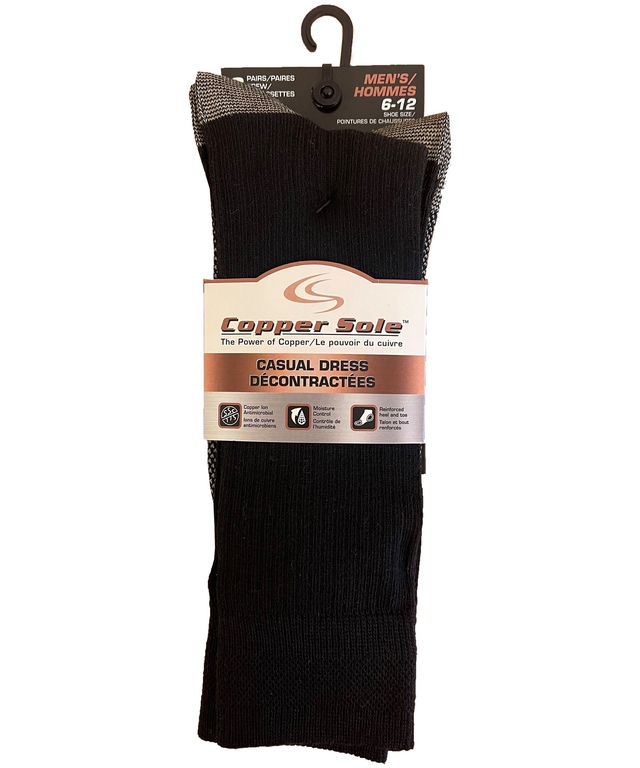 Copper Sole Men's 2-Pack Casual Socks Front_Flat