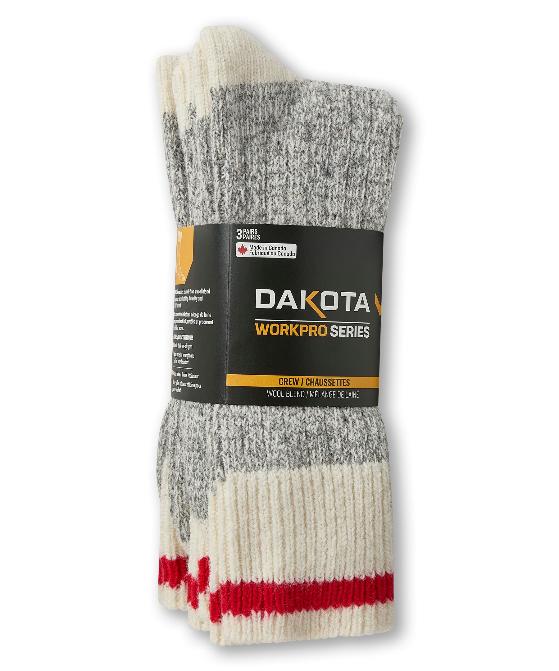 Chaussettes de travail Dakota Workpro Series, pour hommes, paquet de 3&nbsp;paires