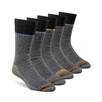 Copper Sole Mens' 5 Pack Thermal Work Socks Front_Angled_Right