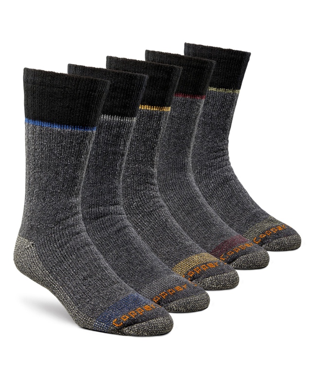 Chaussettes de travail isothermes pour hommes, Copper Sole, paquet de 5 paires Front_Angled_Right