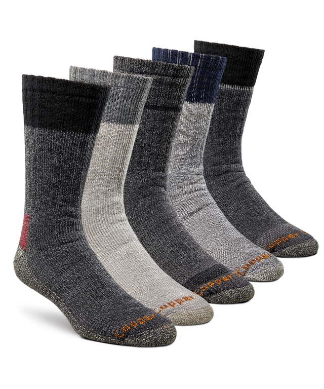 Chaussettes de travail isothermes pour hommes, Copper Sole, paquet de 5 paires Front_Angled_Right