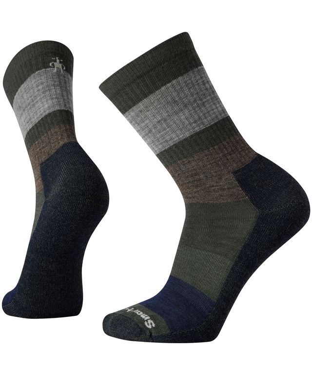 Smartwool Men's Everyday Colour Block Crew Socks - Dark Sage
