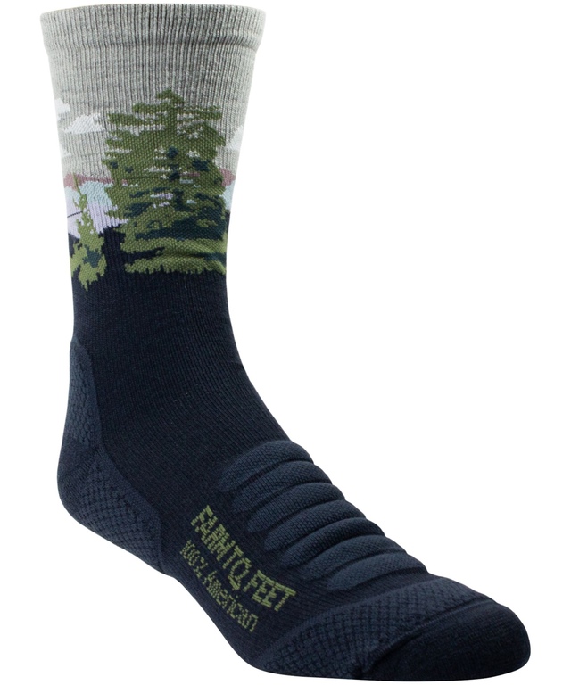Farm to Feet Men's Cascade Locks Trail Light Targeted Cushion Merino Wool 3/4 Crew Socks