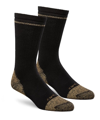 Carhartt Midweight Chaussette de travail d'équipe en mélange d'acier de coton - 2-Pack pour homme