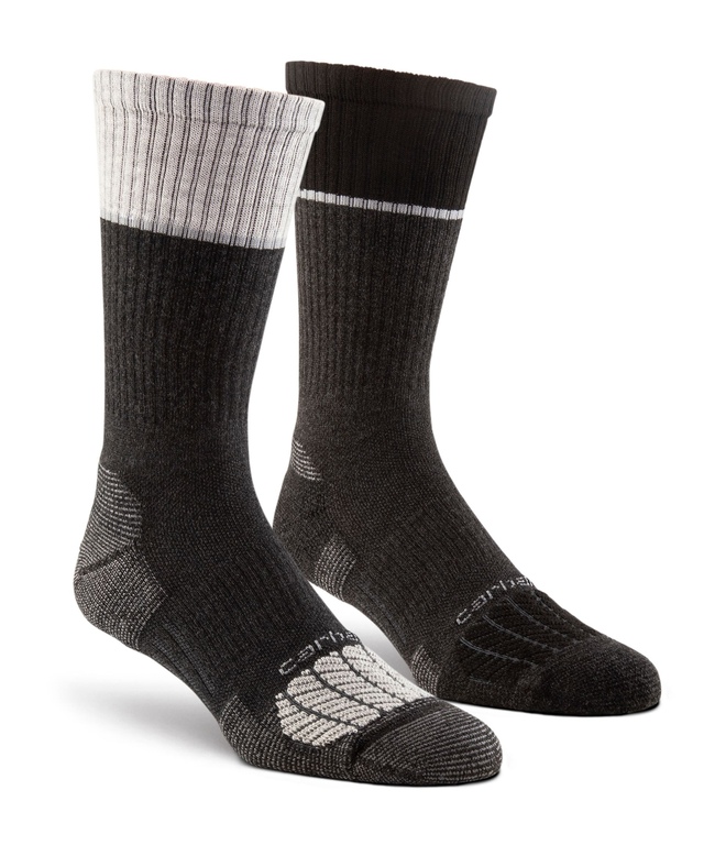 Carhartt Men's 2 Pack Midweight Steel Toe Fast Dry Crew Work Socks Front_Angled_Right