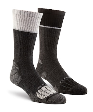 Carhartt Midweight Chaussettes de travail à sec rapide à bout en acier paquet de 2 pour homme