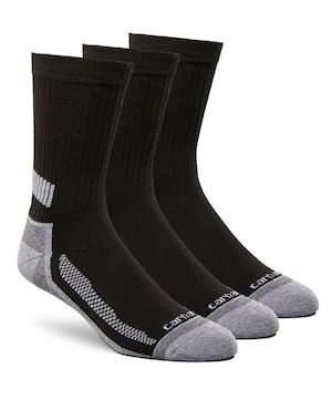 Carhartt Men's Force Midweight Crew Work Socks - 3-Pack