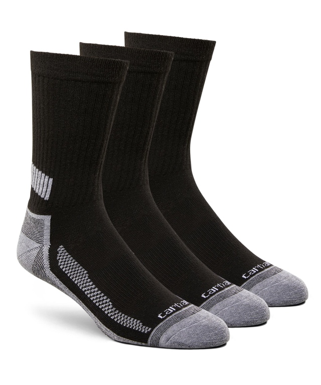 Carhartt Men's Force Midweight Crew Work Socks - 3-Pack