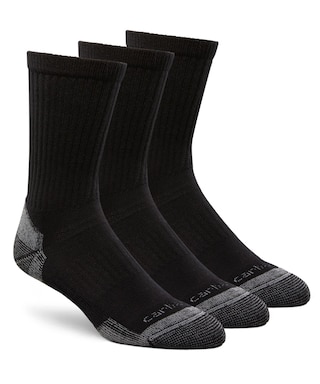 Carhartt Midweight Cotton-Blend Chaussettes pour le travail de l'équipage - 3-pack pour homme