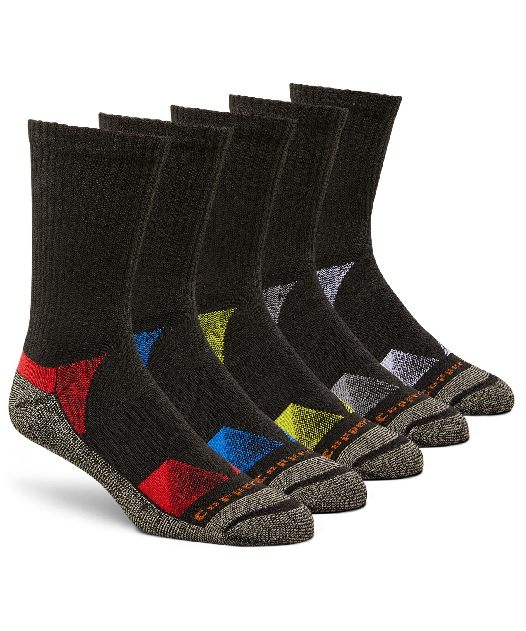 Copper Sole Mi-chaussettes de sport avec technologie Moisture Guard pour hommes, Extreme, paquet de 5