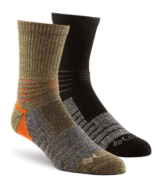 Mi-chaussettes de randonnée pour hommes, paquet de 2 paires, Columbia Front_Angled_Right
