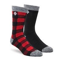 Chaussettes isothermes en tissu brossé pour hommes, Columbia, paquet de 2&nbsp;paires