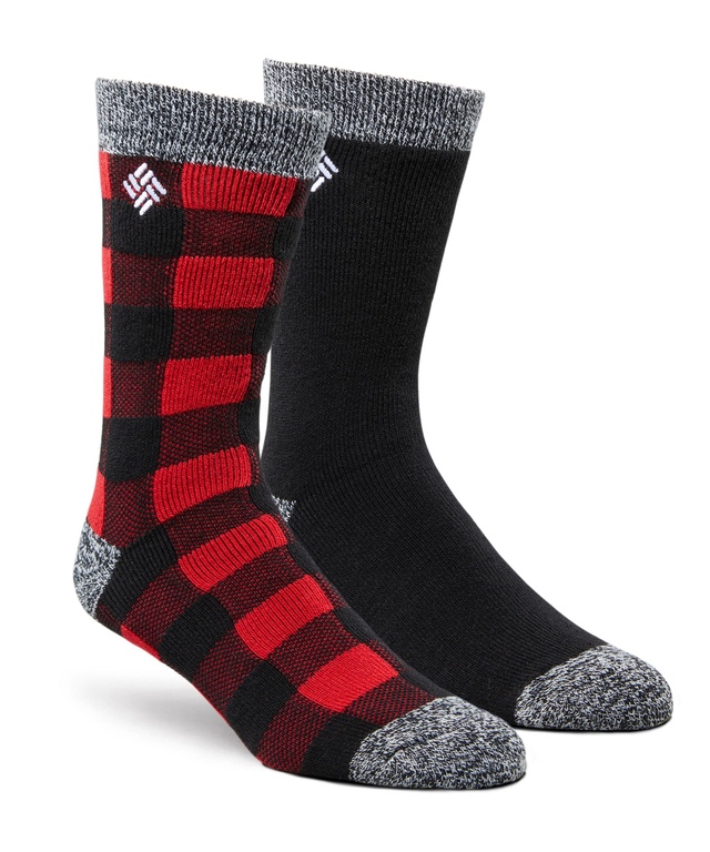 Chaussettes isothermes en tissu brossé pour hommes, Columbia, paquet de 2 paires Front_Three_Fourths_Angled_Right