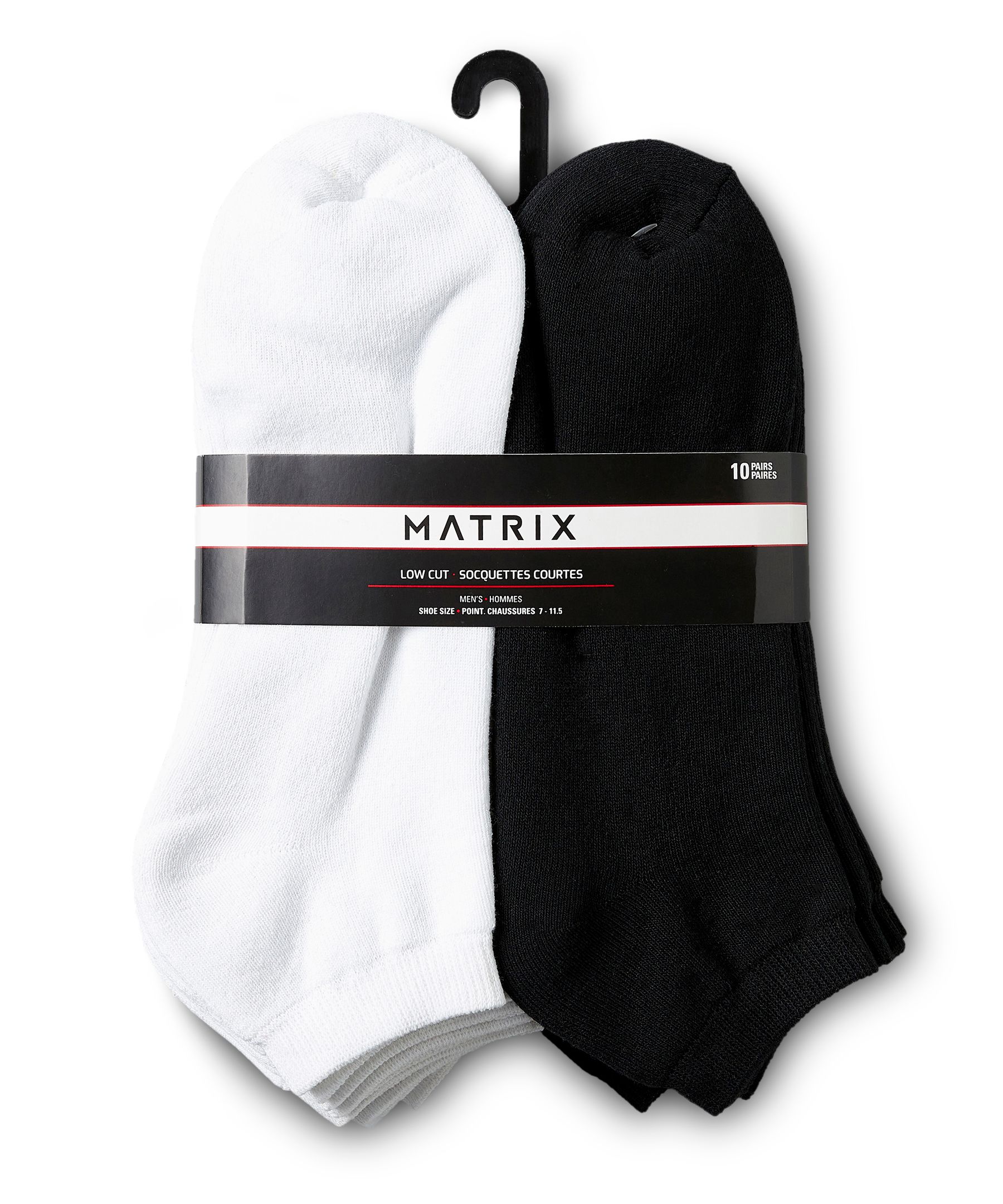 Chaussettes sport basses Matrix pour hommes, paquet de 10&nbsp;paires