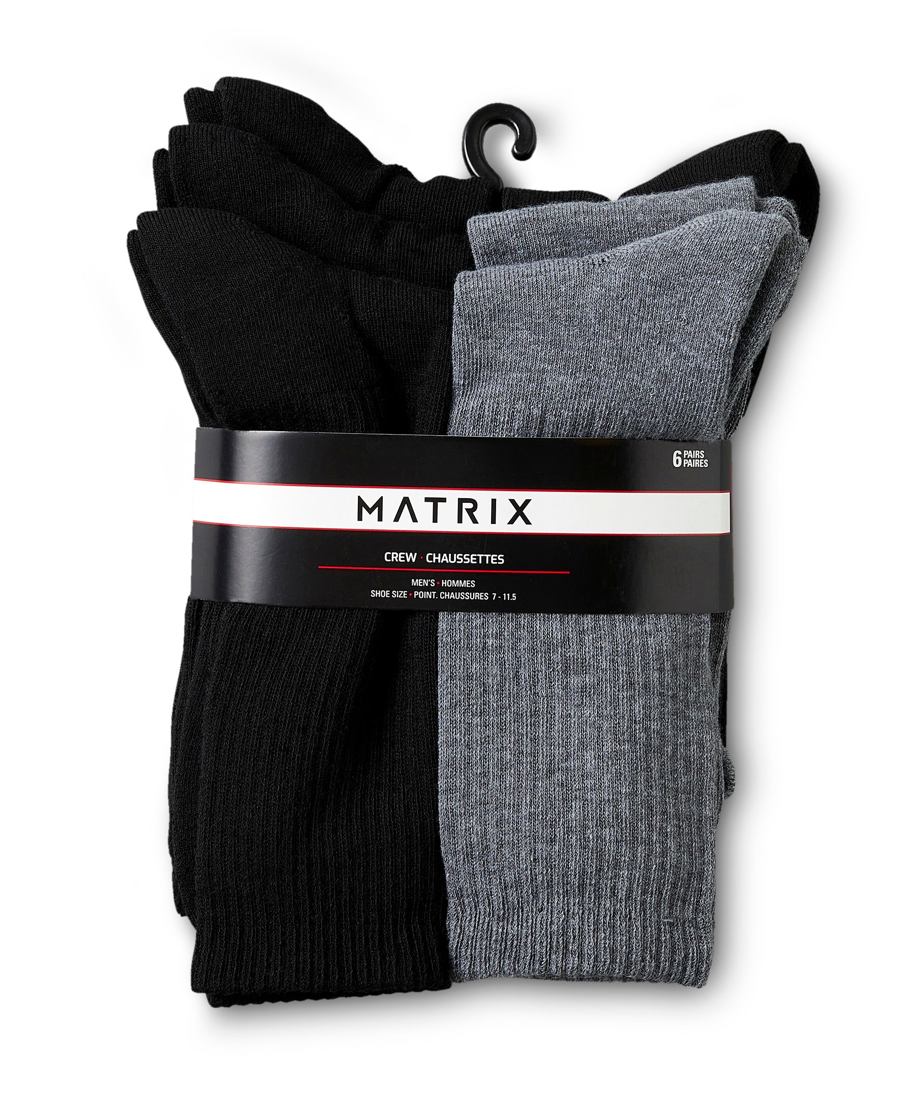 Chaussettes de sport pour hommes, Matrix, paquet de 6&nbsp;paires