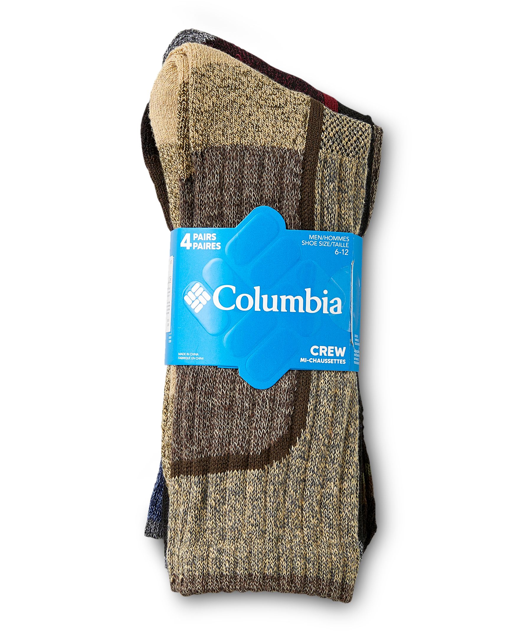 Mi-chaussettes rembourrées avec contrôle de l'humidité, pour hommes, Columbia, paquet de 4&nbsp;paires