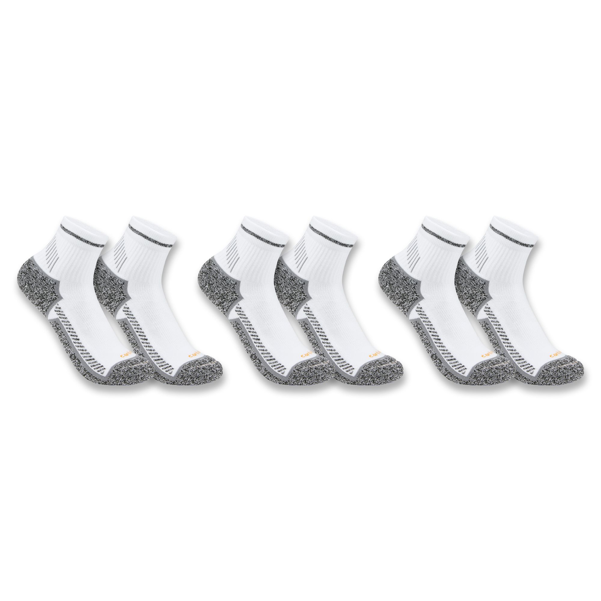 Carhartt Men's Force Midweight Quarter Work Socks - 3-Pack